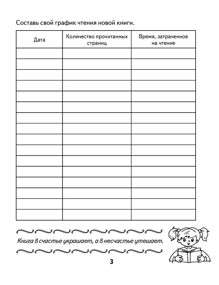 Читательский дневник для начальной школы