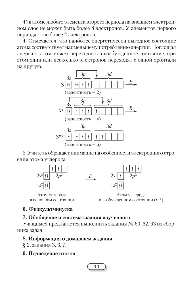 Химия. План-конспект уроков. 10 класс