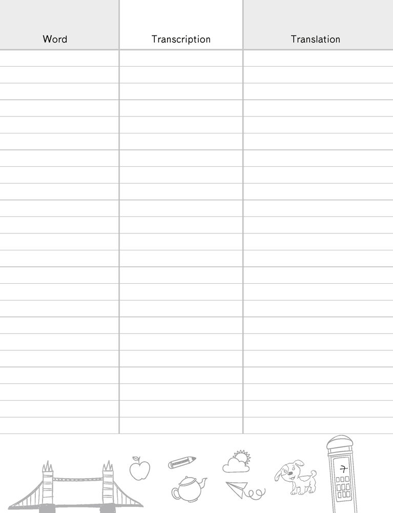 Тетрадь-словарик по английскому языку. 3 класс