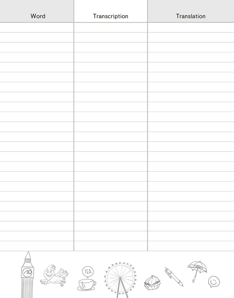Тетрадь-словарик по английскому языку. 4 класс