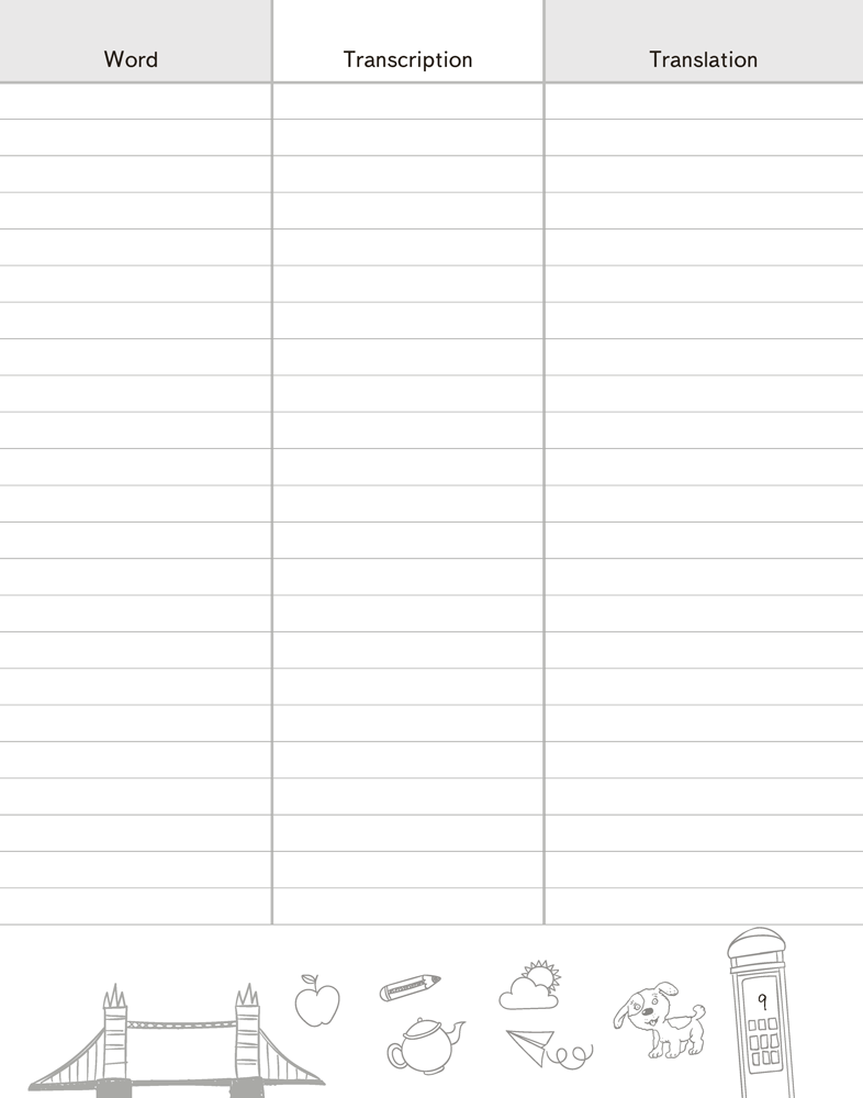 Тетрадь-словарик по английскому языку. 4 класс
