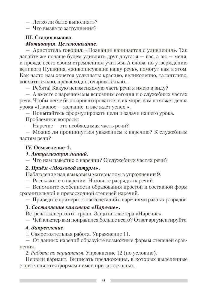 Русский язык. План-конспект уроков. 8 класс