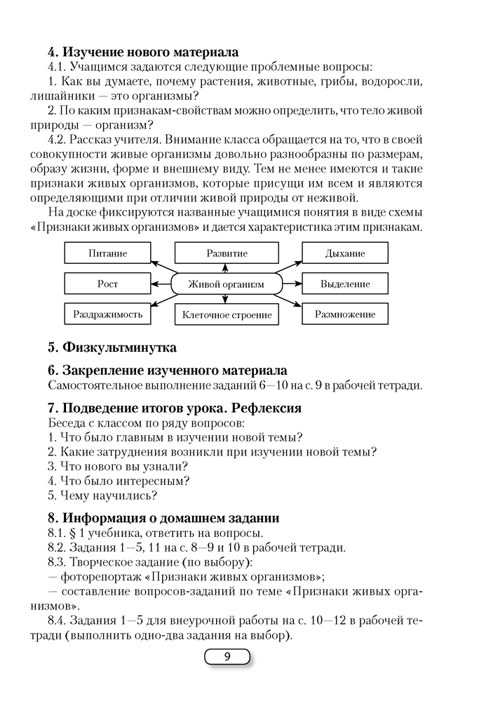 Биология. План-конспект уроков. 6 класс