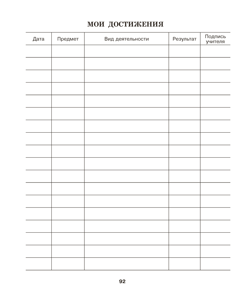 Дневничок ученицы начальных классов