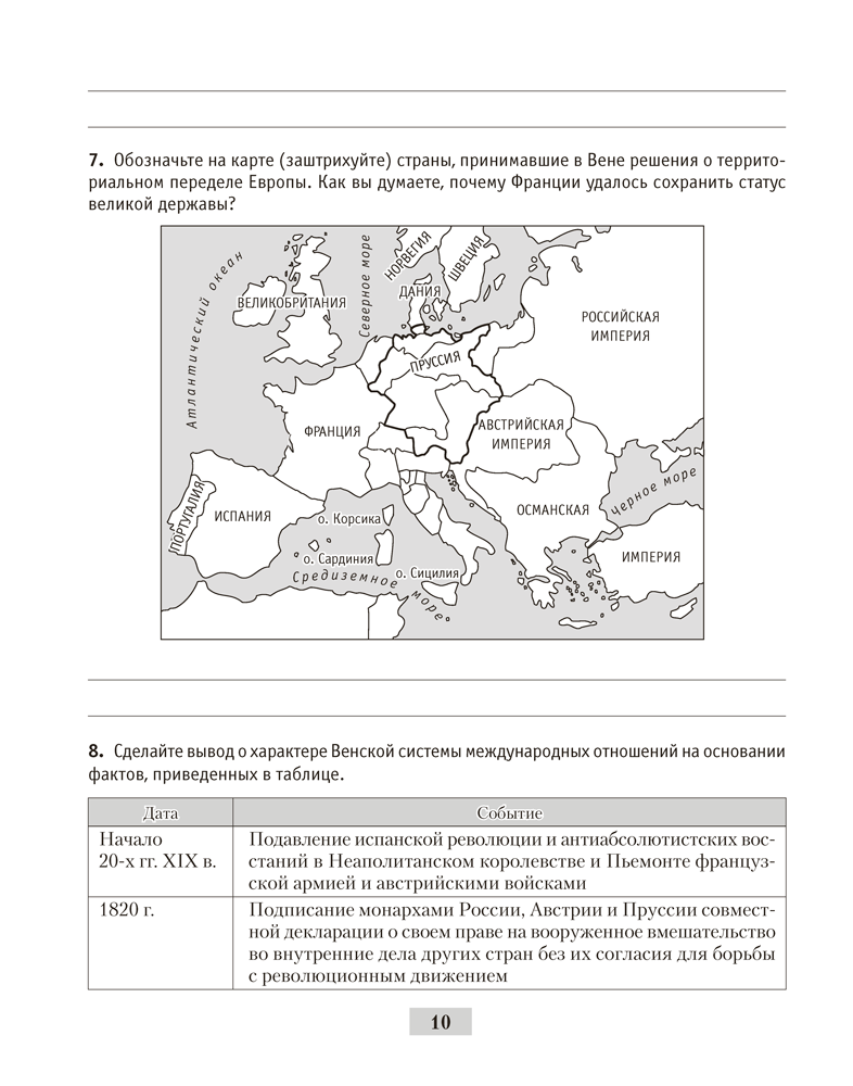 Всемирная история Нового времени, XIX – начало XX в. 8 класс. Рабочая тетрадь
