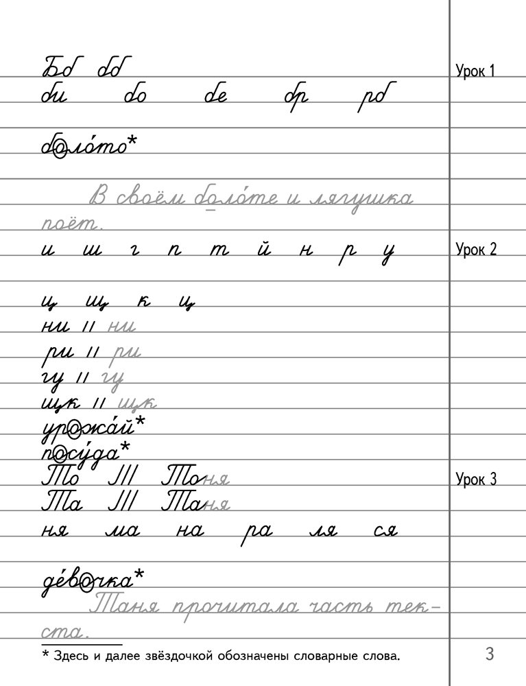 Русский язык. 3 класс. Минутка чистописания