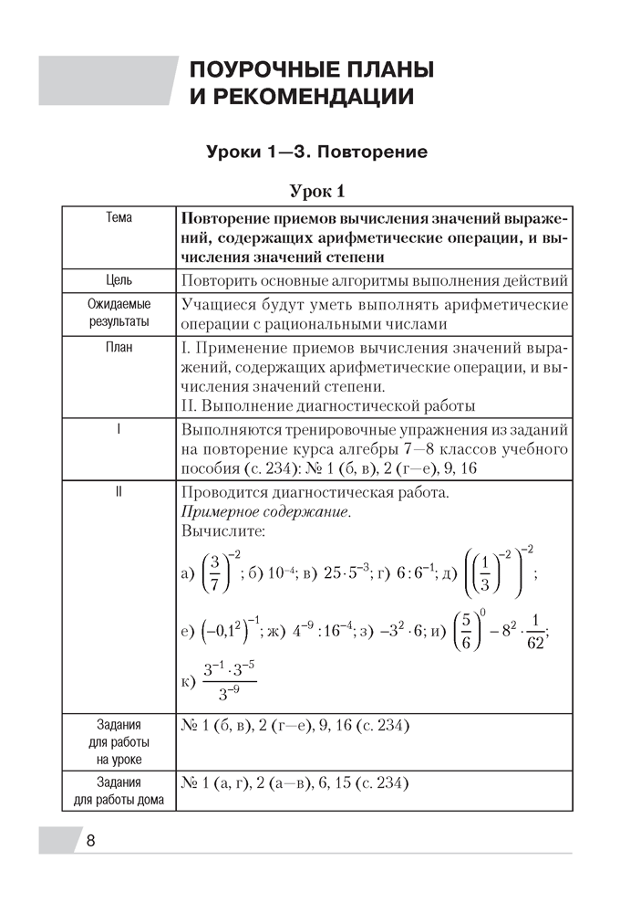 Современный урок. Алгебра. 8 класс