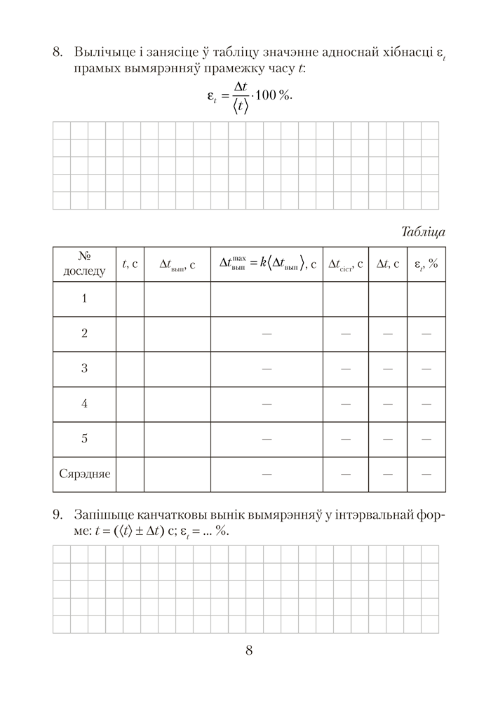 Сшытак для лабараторных работ па фізіцы для 9 класа