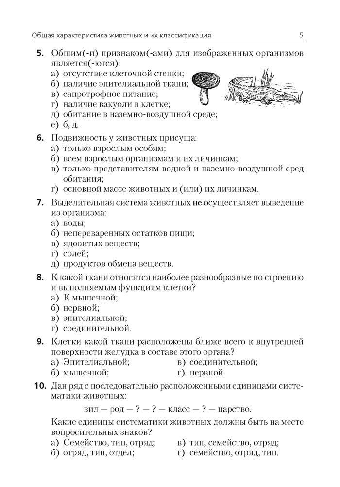 Биология. 8 класс. Тестовые задания
