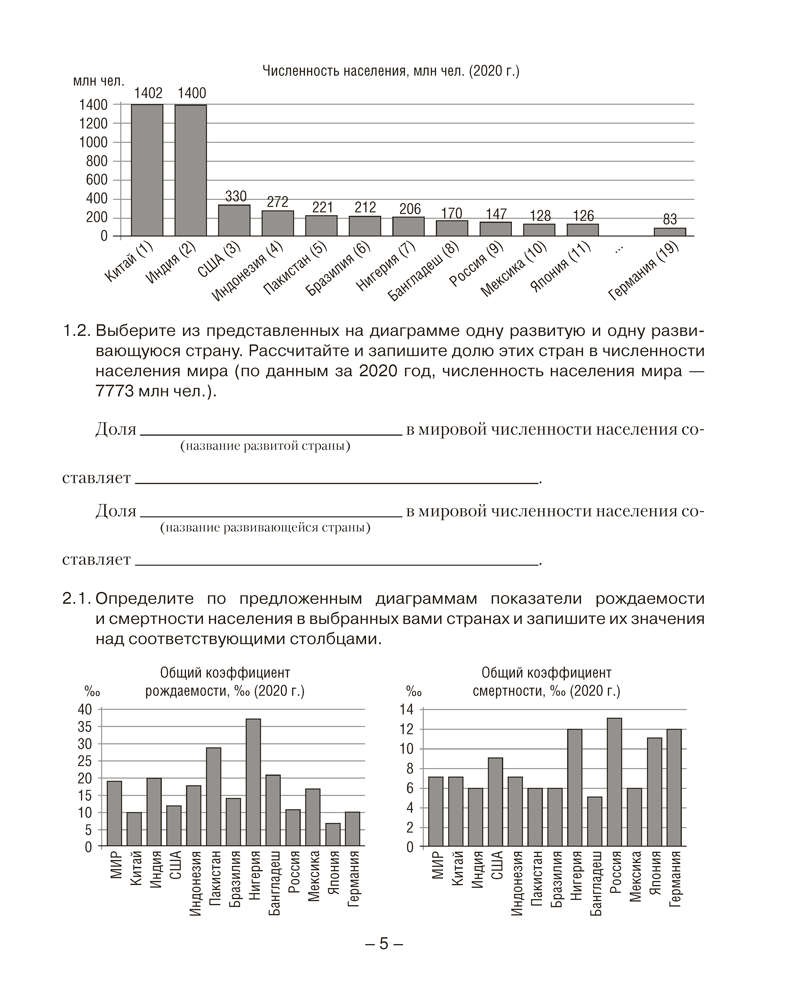 География. Социально-экономическая география мира. 10 класс. Тетрадь для практических и самостоятельных работ