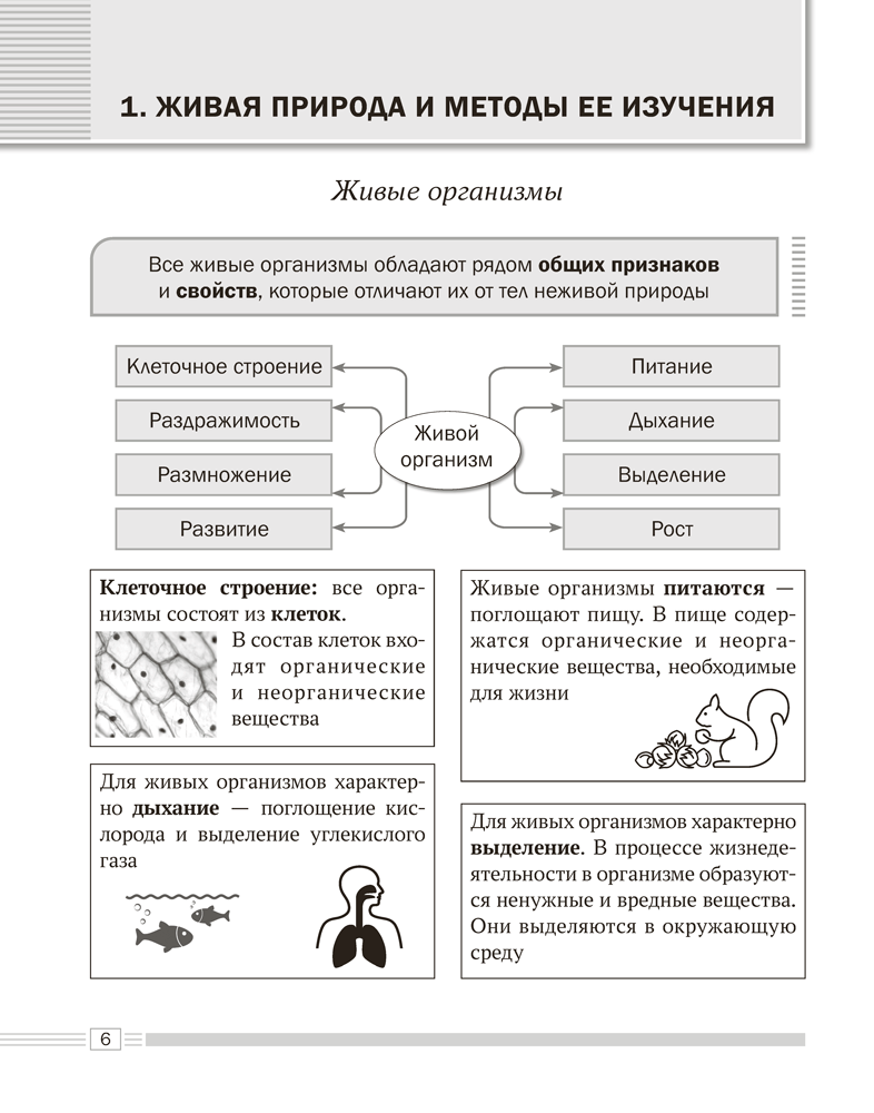 Биология. 6 класс. Опорные конспекты, схемы и таблицы