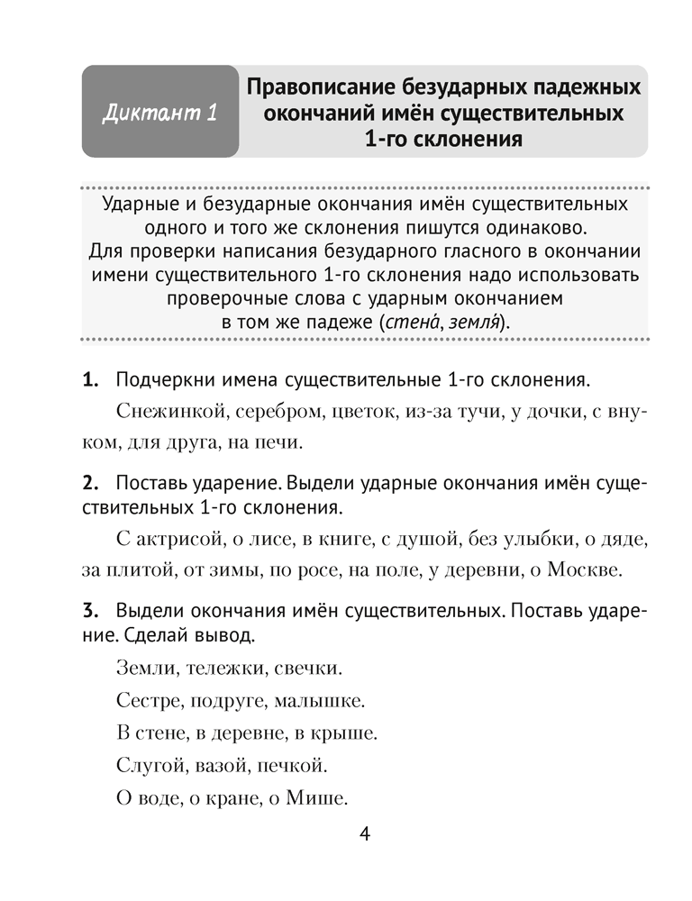 Русский язык. Диктант на отлично. 4 класс